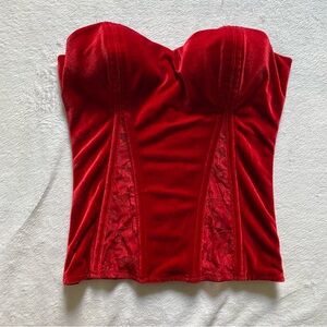 La SENZA - Red Velvet Corset - Padded Bra